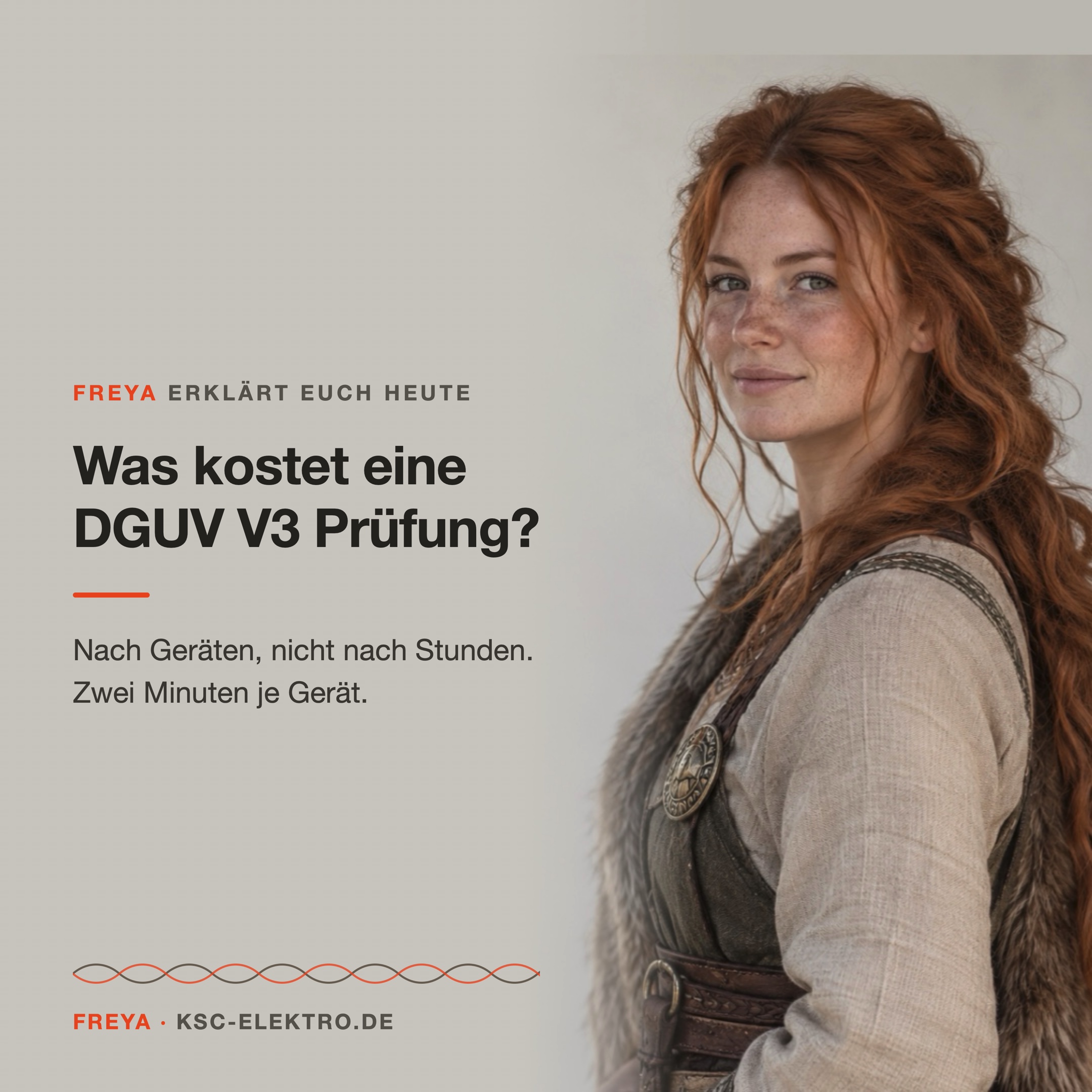 Freya von KSC Elektro: Was kostet eine DGUV V3 Prüfung?